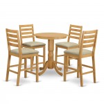 5 Pc Dining Counter Height Set - High Top Table, 4 Counter Height Dining Chair