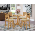 5 Pc Dining Counter Height Set - High Top Table, 4 Counter Height Dining Chair