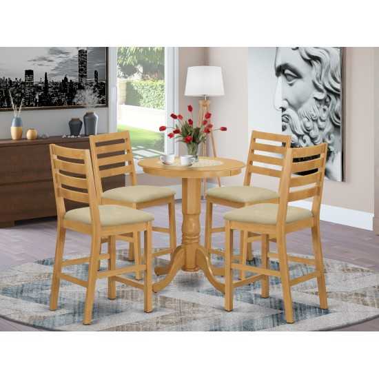 5 Pc Dining Counter Height Set - High Top Table, 4 Counter Height Dining Chair