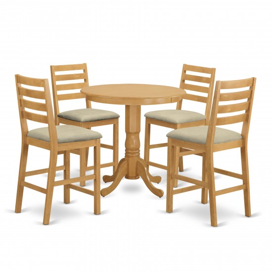 5 Pc Counter Height Dining Room Set - High Table And 4 Counter Height Chairs