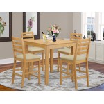 5 Pc Counter Height Table, Chair Set - Counter Height Table, 4 Dinette Chairs.