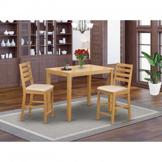 3 Pc Counter Height Set - Counter Height Table And 2 Dinette Chairs