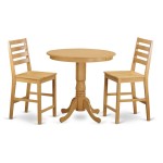 3 Pc Counter Height Table And Chair Set - High Top Table And 2 Dining Chairs