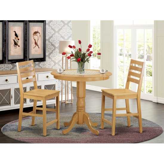 3 Pc Counter Height Table And Chair Set - High Top Table And 2 Dining Chairs