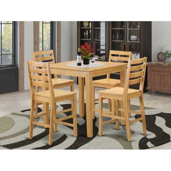 5 Pc Counter Height Set - High Top Table And 4 Counter Height Chairs