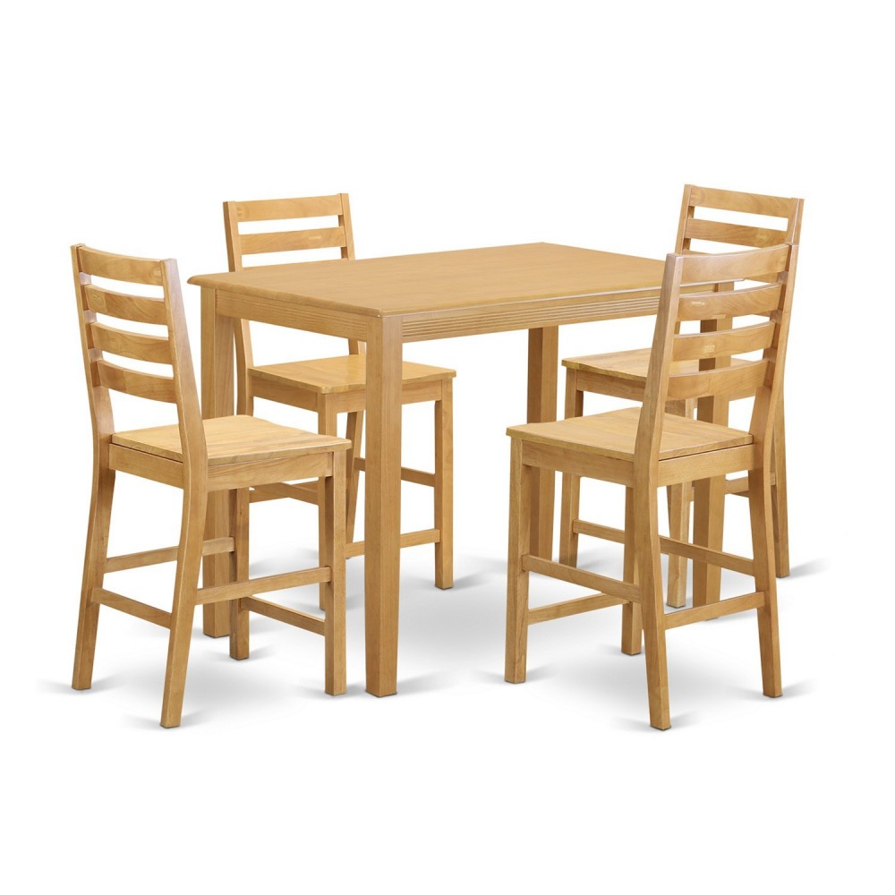 5 Pc Counter Height Pub Set-Pub Table And 4 Kitchen Chairs 5 Pc Counter Height Pub Set-Pub Table And 4 Kitchen Chairs