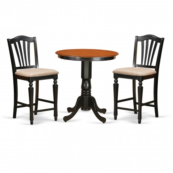 3 Pc Counter Height Pub Set - Counter Height Table And 2 Dining Chairs