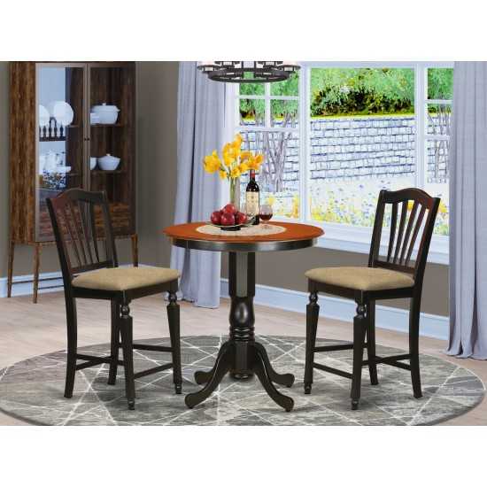 3 Pc Counter Height Pub Set - Counter Height Table And 2 Dining Chairs