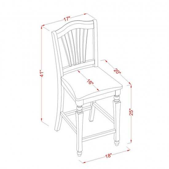 3 Pc Counter Height Pub Set - Counter Height Table And 2 Dining Chairs