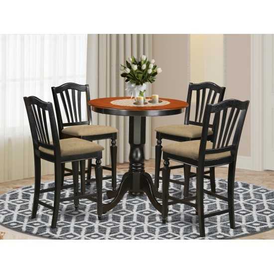 5 Pc Counter Height Set - Kitchen Table And 4 Counter Height Dining Chair