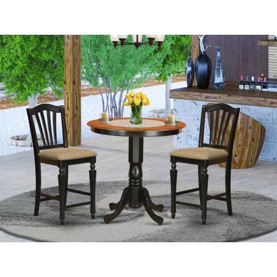 3 Pc Counter Height Table, Chair Set, High Table, 2 Counter Height Dining Chair.