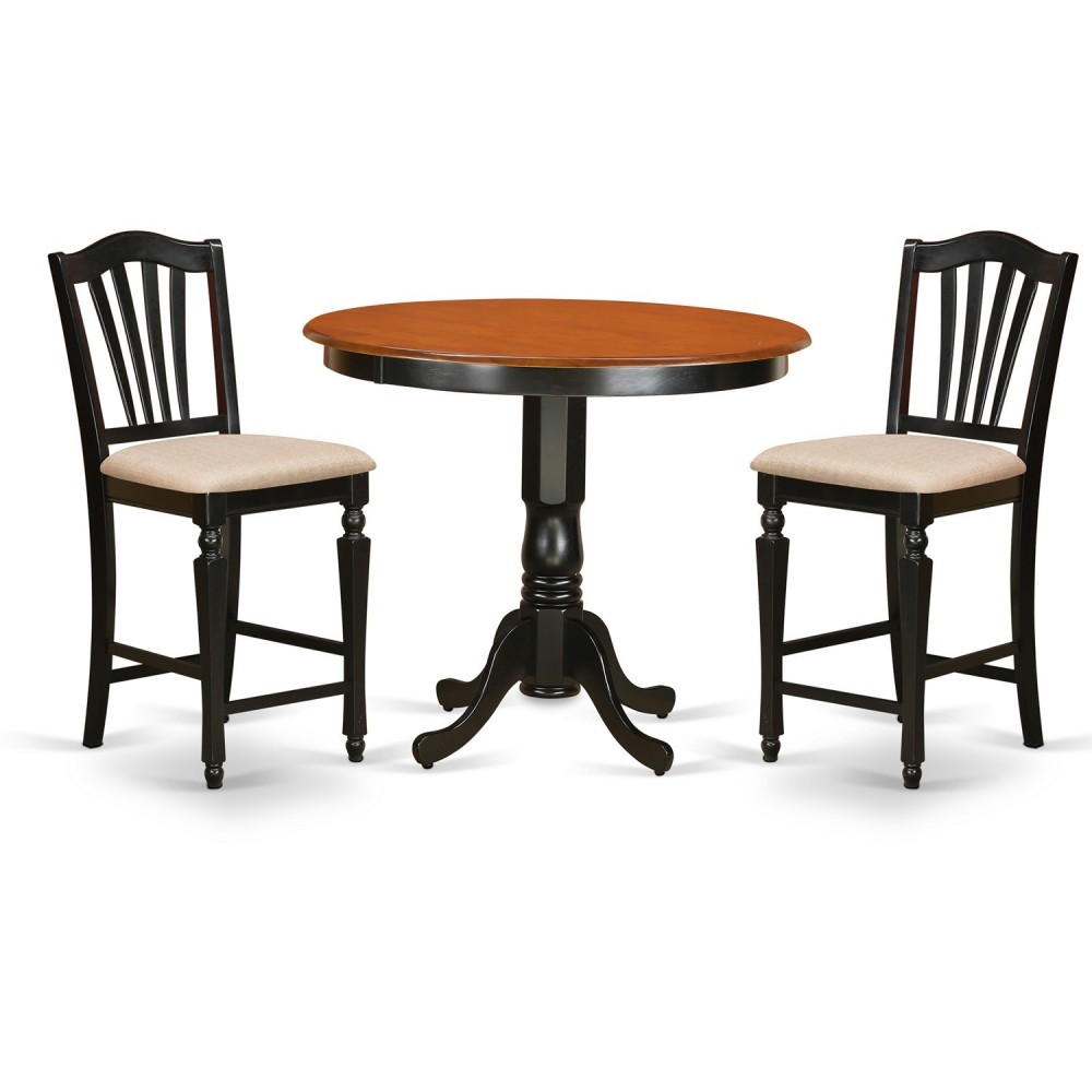 3 Pc Counter Height Pub Set - High Top Table And 2 Counter Height Stool