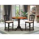 3 Pc Counter Height Pub Set - High Top Table And 2 Counter Height Stool