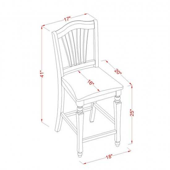 3 Pc Counter Height Pub Set - High Top Table And 2 Counter Height Stool