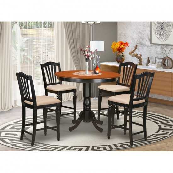 5 Pc Counter Height Table And Chair Set-Pub Table And 4 Kitchen Bar Stool