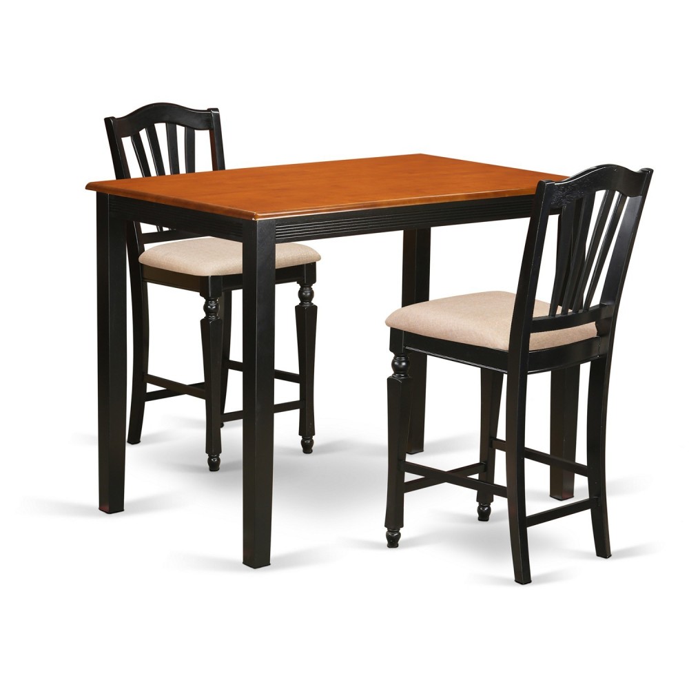 3 Pc Dining Counter Height Set-Pub Table And 2 Kitchen Dining Chairs 3 Pc Dining Counter Height Set-Pub Table And 2 Kitchen Dining Chairs