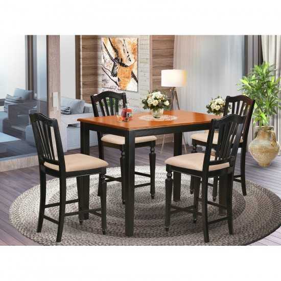 5 Pc Dining Counter Height Set - Kitchen Dinette Table, 4 Counter Height Stool