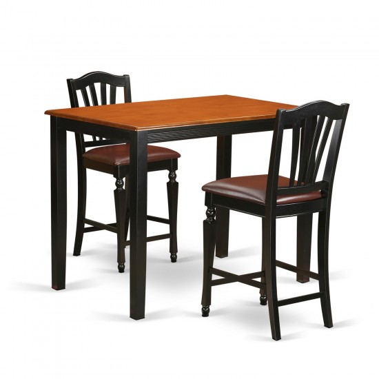 3 Pc Pub Table Set - Dining Table And 2 Counter Height Stool