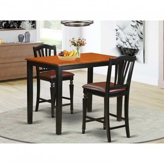 3 Pc Pub Table Set - Dining Table And 2 Counter Height Stool