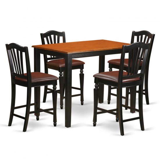 5 Pc Dining Counter Height Set-Pub Table And 4 Counter Height Dining Chair