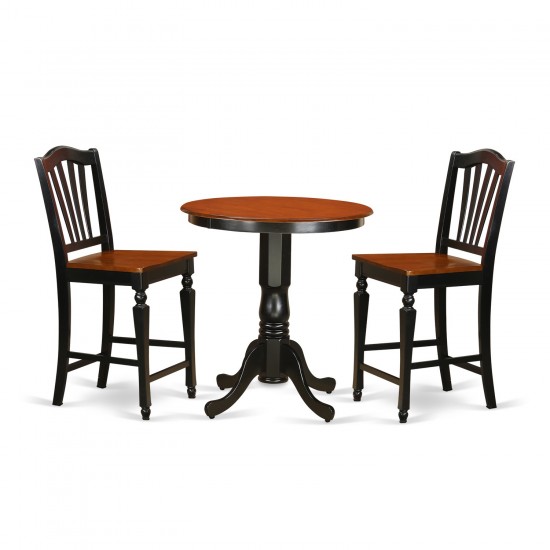 3 Pc Dining Counter Height Set - High Top Table And 2 Counter Height Stool