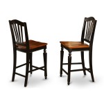 Edch5-Blk-W 5 Pc Counter Height Pub Set-Pub Table And 4 Bar Stools