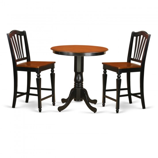 3 Pc Counter Height Dining Set-Pub Table And 2 Dining Chairs