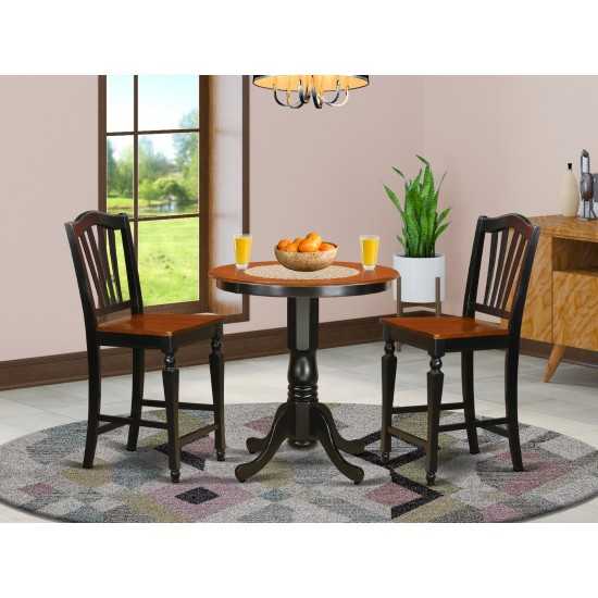 3 Pc Counter Height Dining Set-Pub Table And 2 Dining Chairs