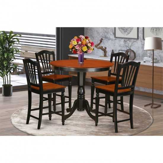 5 Pc Counter Height Dining Room Set - Counter Height Table, 4 Kitchen Chairs