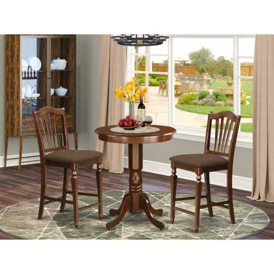 3 Pc Pub Table Set-Pub Table And 2 Kitchen Dining Chairs