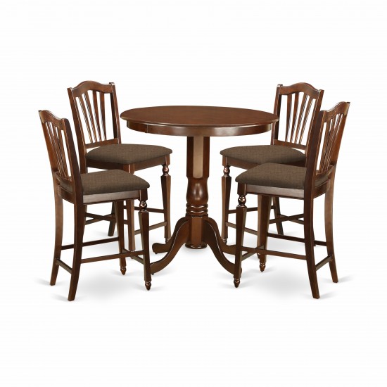 5 Pc Counter Height Dining Room Set - High Table And 4 Kitchen Chairs