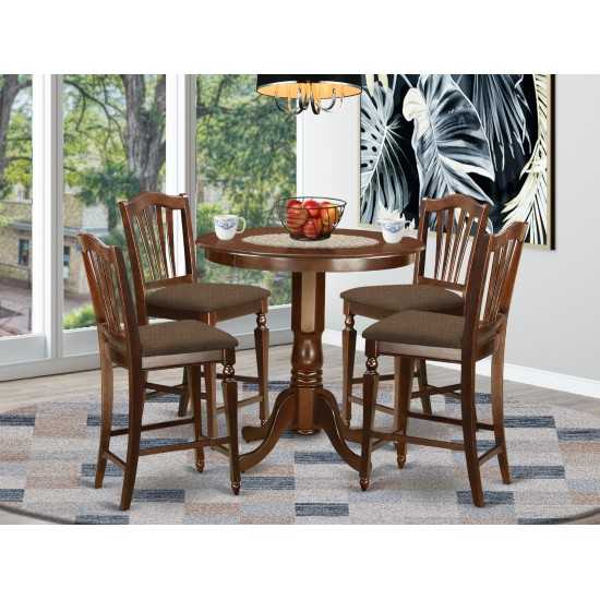 5 Pc Counter Height Dining Room Set - High Table And 4 Kitchen Chairs