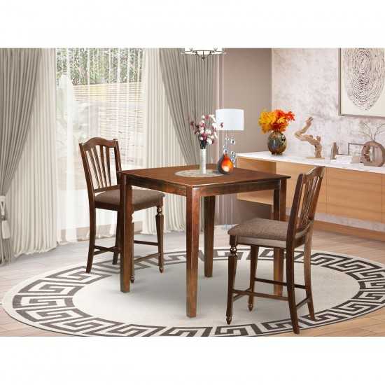 3 Pc Counter Height Dining Set - Counter Height Table, 2 Counter Height Chairs