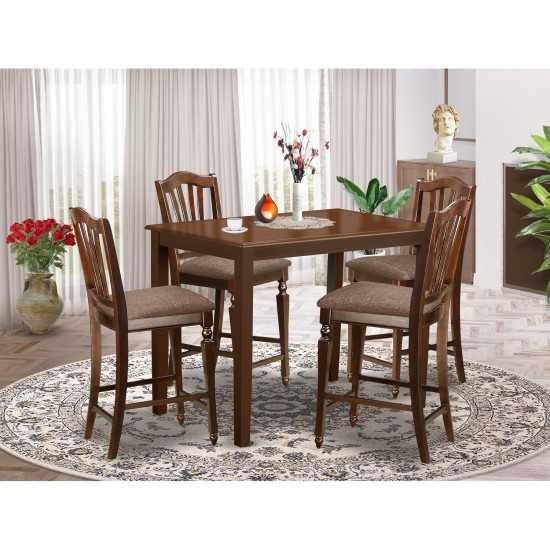 5 Pc Counter Height Dining Set - High Table And 4 Counter Height Dining Chair