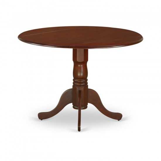 3Pc Round 42 Inch Table With Two 9-Inch Drop Leaves And 2 Double X Back Chairs