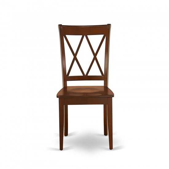 5Pc Round 42 Inch Table With Two 9-Inch Drop Leaves And 4 Double X Back Chairs