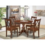 5 Pc Dining Set, Mahogany Table, 4 Mahogany Chairs, Double X-Back