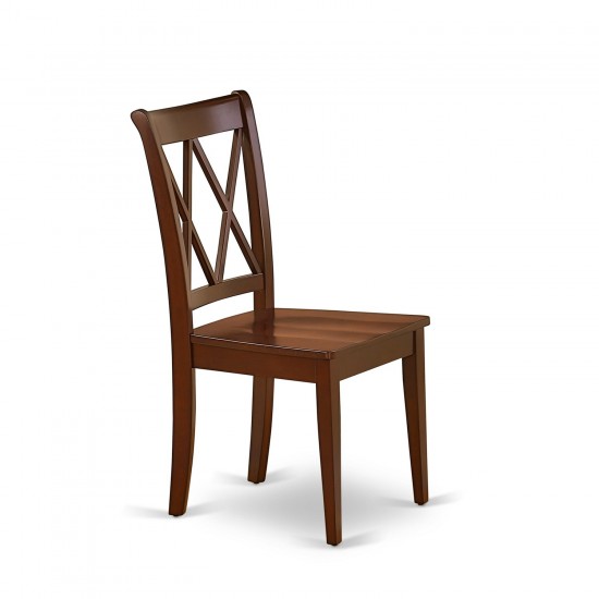 Hlcl3-Mah-W 3Pc Round 42 Inch Table And 2 Double X Back Chairs