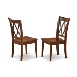 Hlcl5-Mah-W 5Pc Round 42 Inch Table And 4 Double X Back Chairs