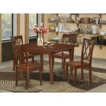 5Pc Rectangular 42/54 Inch Table With 12 In Leaf And 4 Double X Back Chairs