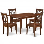 5Pc Rectangular 42/53.5 Inch Table With 12 In Leaf And 4 Double X Back Chairs