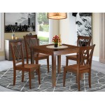 Oxcl5-Mah-W 5Pc Round 36 Inch Table And 4 Double X Back Chairs