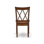 Oxcl5-Mah-W 5Pc Round 36 Inch Table And 4 Double X Back Chairs