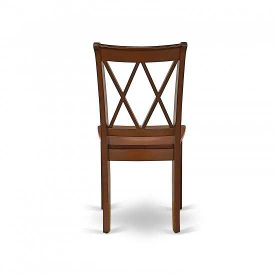 Oxcl5-Mah-W 5Pc Round 36 Inch Table And 4 Double X Back Chairs