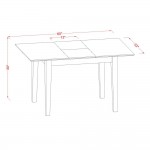 3Pc Rectangular 48/60 Inch Table With 12 In Leaf And 2 Double X Back Chairs