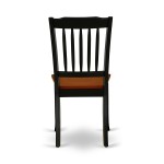 Hlda3-Bch-W 3Pc Round 42 Inch Table And 2 Vertical Slatted Chairs
