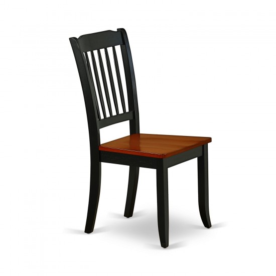 Dining Set 3 Pcs- 2 Kitchen Chairs, Table, Cherry Finish Chair Seat, Top, Black Finish Frame.