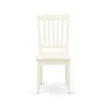 5Pc Dining Set, Round Dinette Table, Drop Leaves, Four Vertical Slatted Linen Seat Chairs, White Finish