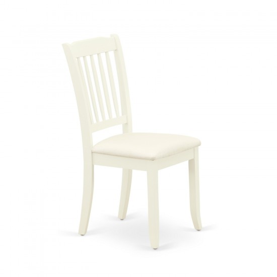 3 Pc Kitchen Set, Linen White Wood Table, 2 Linen White Chairs For Dining Room, Slatted Back, Linen White Finish