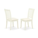 5Pc Dining Set, Round Dinette Table, Four Vertical Slatted Linen Seat Chairs, Linen White Finish